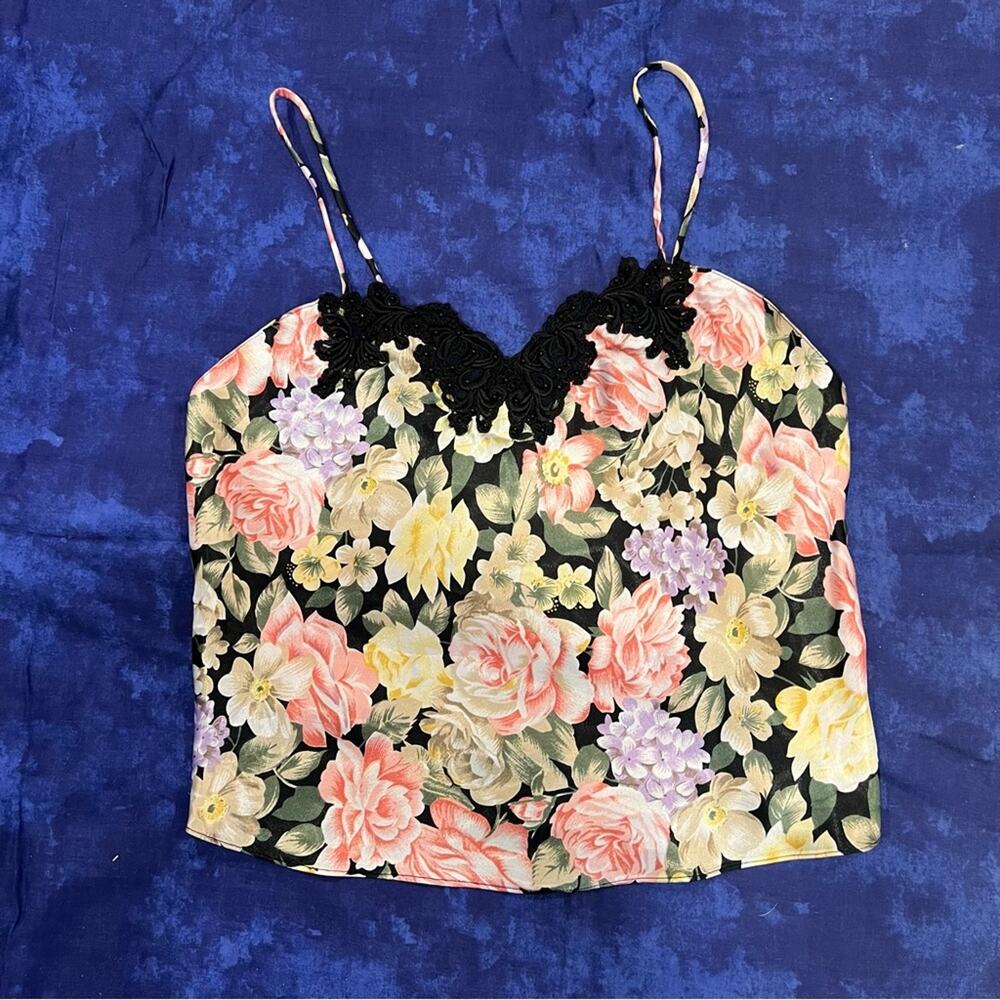 Victoria’s Secret Floral Y2k Cami lace Camisole Beaded babydoll romantic